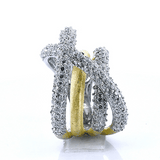Anillo Cruzado de Plata con Circonia y Chapa de Oro