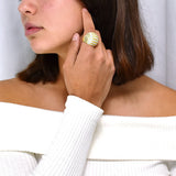 Anillo de Plata con Circonia y Chapa de Oro