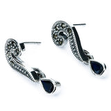 Aretes De Marquesita y Piedras Preciosas De Plata