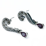 Aretes De Marquesita y Piedras Preciosas De Plata