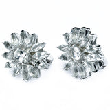Aretes Flor De Piedras Preciosas De Plata