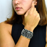 Brazalete Catrina Oxidado De Plata