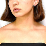 Broquel Cuadrado de Plata con Circonia