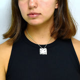 Collar Cuadro De Plata