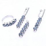 Juego De Arete Dije Y Anillo Plata Con Circonia-Plarte