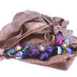 Seda natural con Flores en Piedra