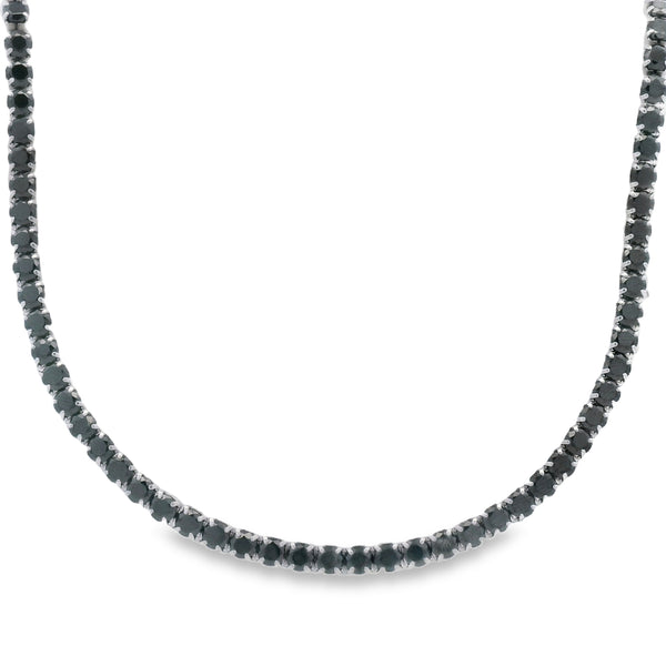 Collar Tenis de Plata con Circonia Azul