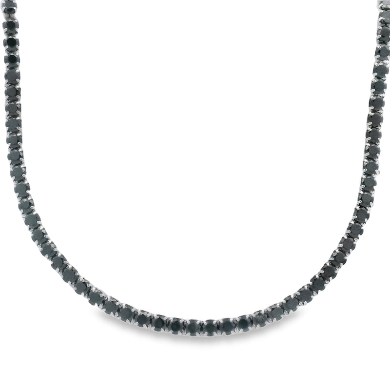 Collar Tenis de Plata con Circonia Azul