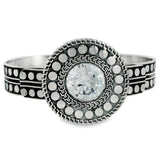 Brazalete Pavonado de Plata con Circonia Blanco