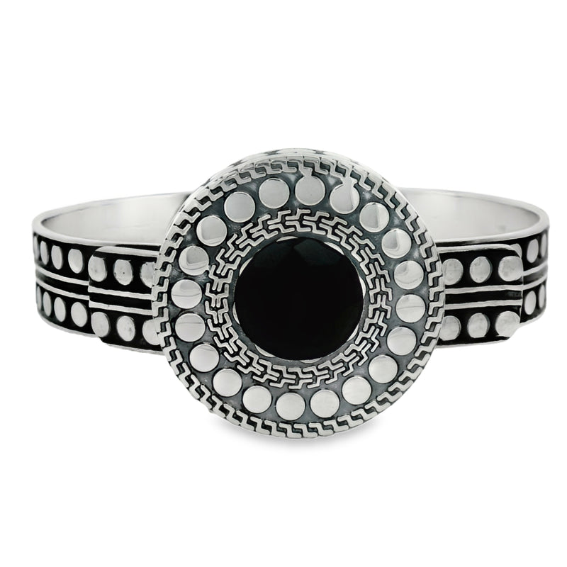 Brazalete Pavonado de Plata con Circonia Blanco