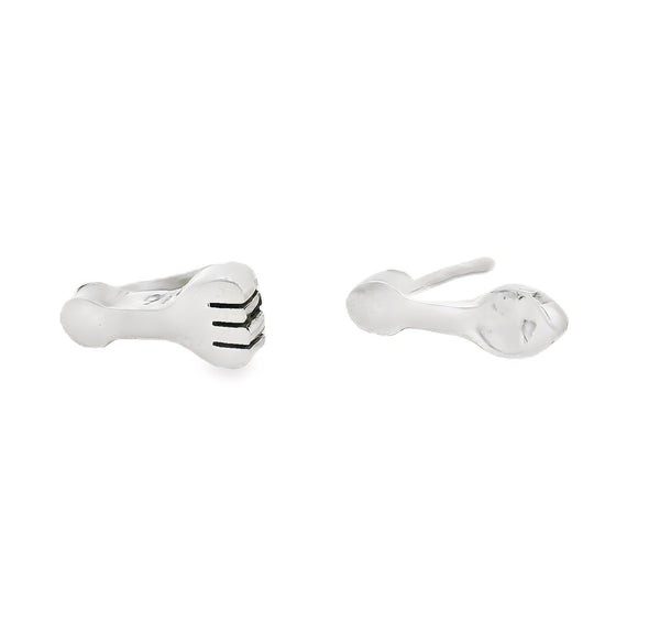 Aretes De Cuchara Y Tenedor De Plata