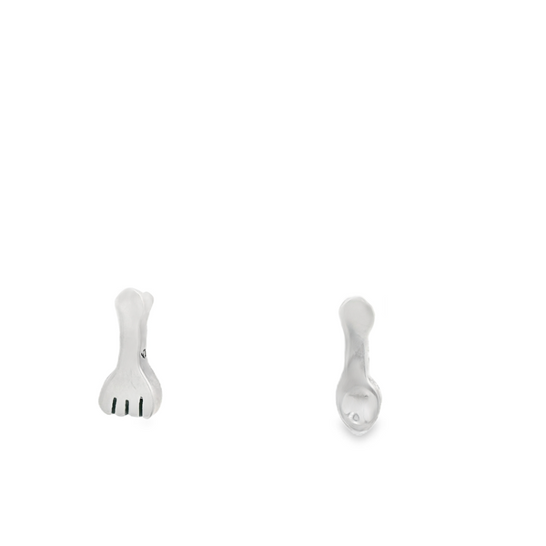 Aretes De Cuchara Y Tenedor De Plata