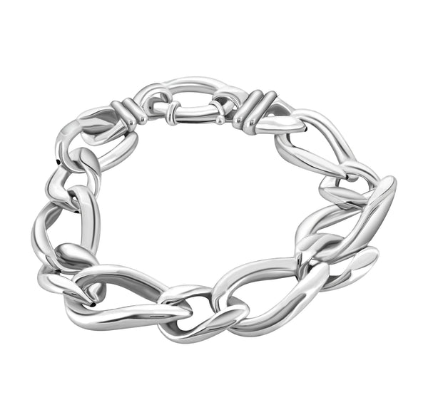 Pulsera Eslabón Rolo De Plata Plata / 22 cm