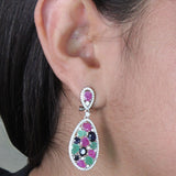 Arete Piedra Natural con Circonia Rubi