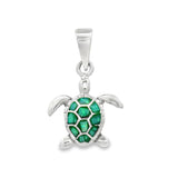 Dije de Tortuga Plata con Opalo Blanco