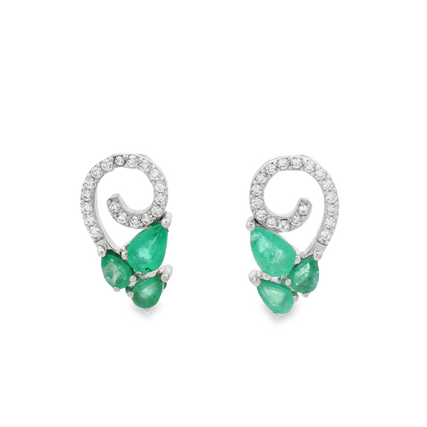 Arete Piedra Natural con Circonia Esmeralda