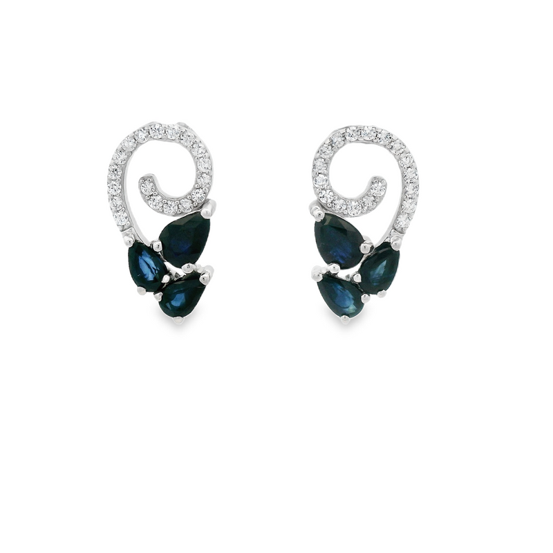 Arete Piedra Natural con Circonia Esmeralda