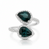 Anillo Piedra Natural de Gotas con Circonias