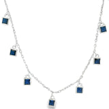 Collar de Plata con Colgantes de Circonia Azul