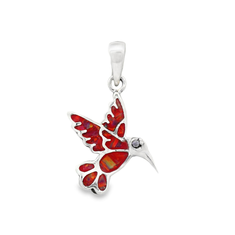 Dije de Opalo con Plata de Colibri Azul