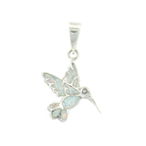 Dije de Opalo con Plata de Colibri Azul