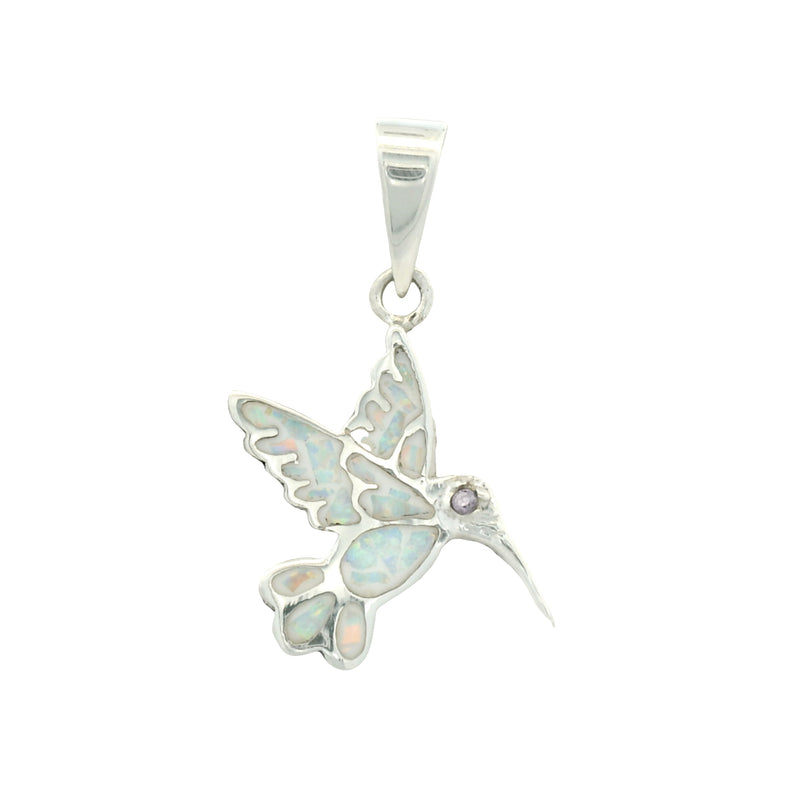 Dije de Opalo con Plata de Colibri Azul