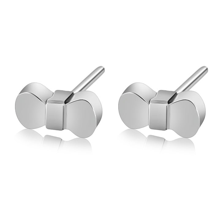 Aretes De Moño De Plata