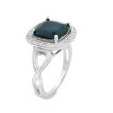 Anillo de Piedras Preciosas Cuadrado Zafiro / 6