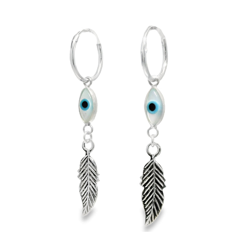 Arracada de Ojo Turco con Pluma