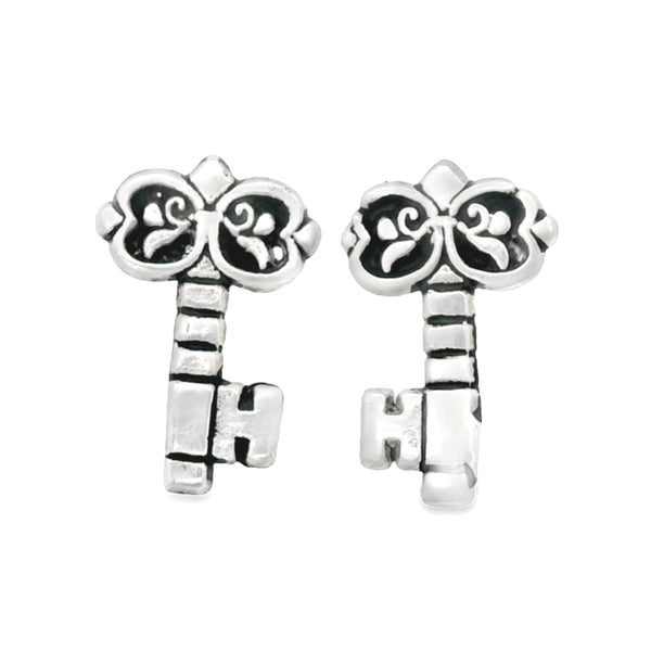 Aretes De Llave De Plata