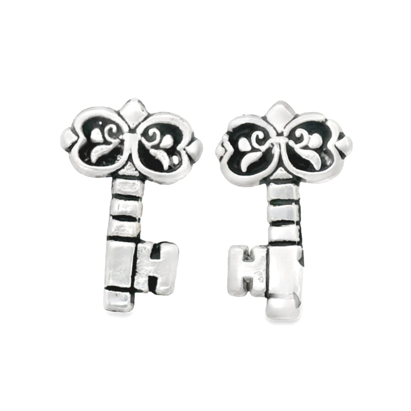 Aretes De Llave De Plata