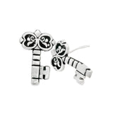 Aretes De Llave De Plata