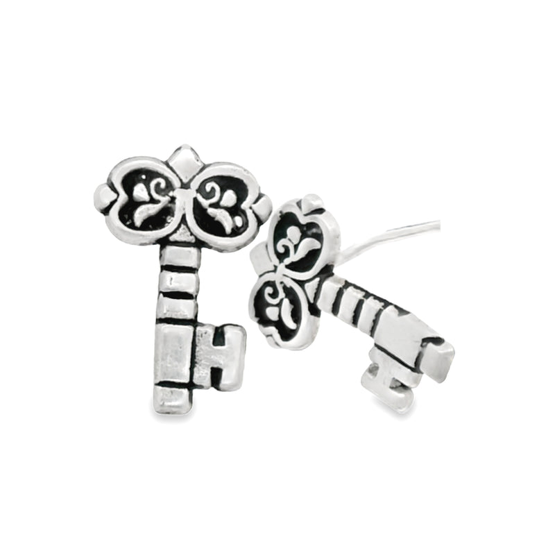 Aretes De Llave De Plata