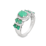 Anillo Piedra Preciosa con Circonia Esmeralda / 6