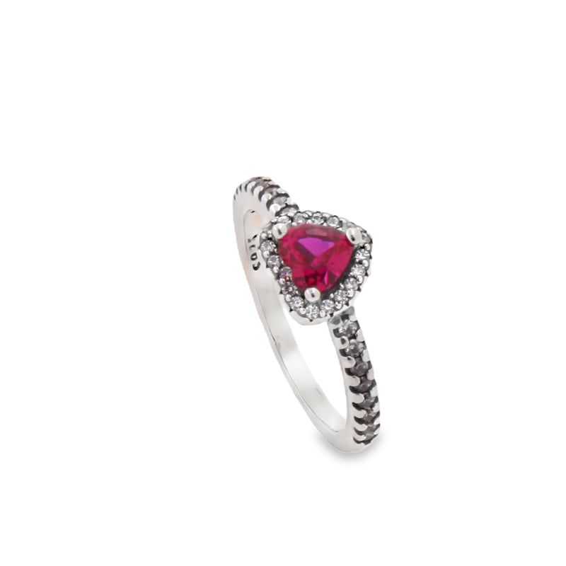 Anillo de Corazon Rosa con Circonias 6