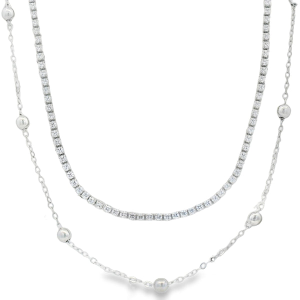 Collar Doble de Tenis con Circonia