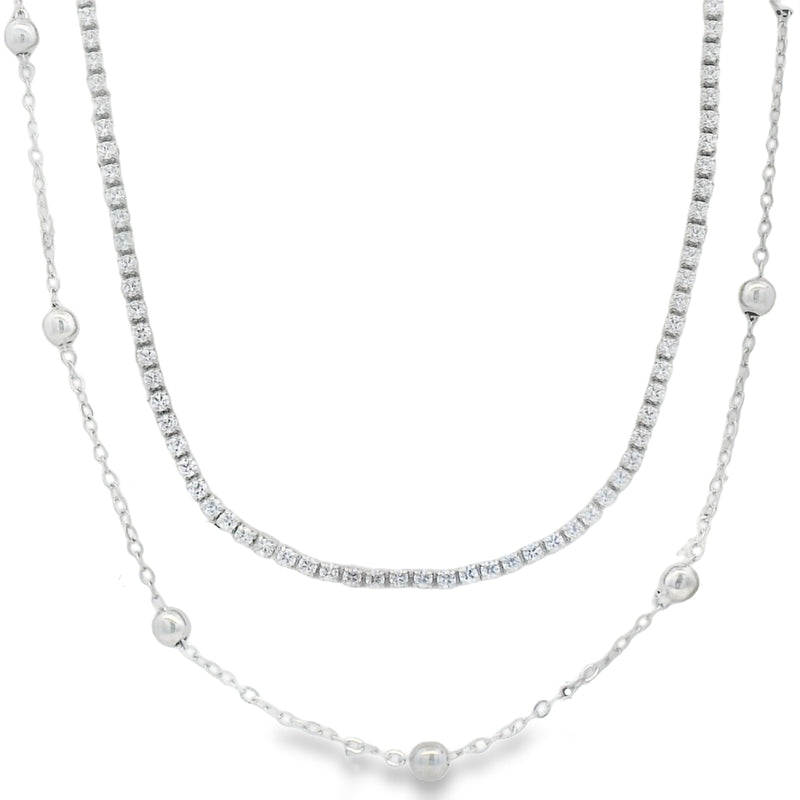 Collar Doble de Tenis con Circonia