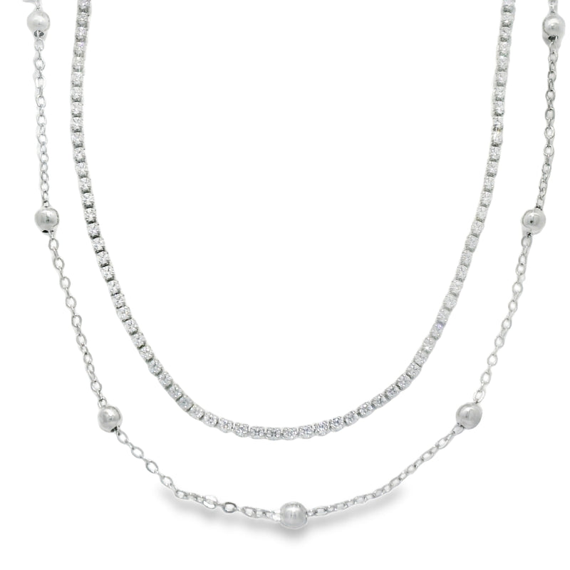 Collar Doble de Tenis con Circonia