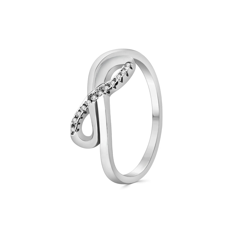 Anillo Infinito Plata Con Circonia Blanco / #5