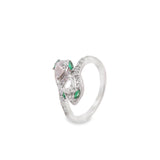 Anillo Cabeza de Vibora con Circonia Verde / 6