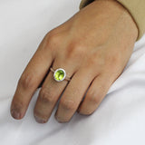 Anillo Ovalado de Piedra Natural con Circonias Amatista / 6