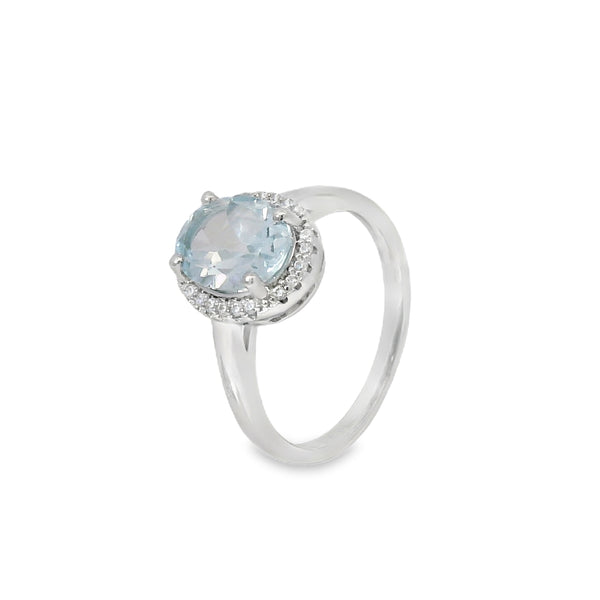 Anillo Ovalado de Piedra Natural con Circonias Amatista / 6