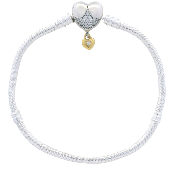 Pulsera para Dijes de Broche de Corazon 19 cm