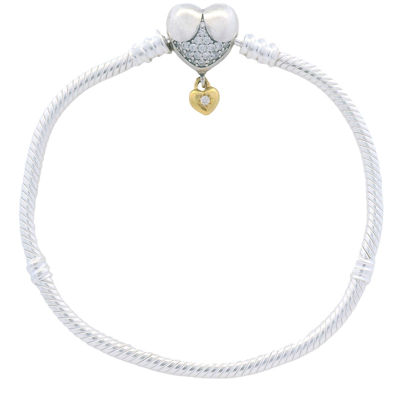 Pulsera para Dijes de Broche de Corazon 19 cm