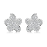 Aretes De Flor Plata Con Circonia