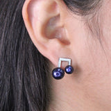 Arete Nota Musical de Perla con Circonia Blanco