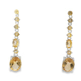 Arete Largo de Piedra Natural Ovalo Amatista