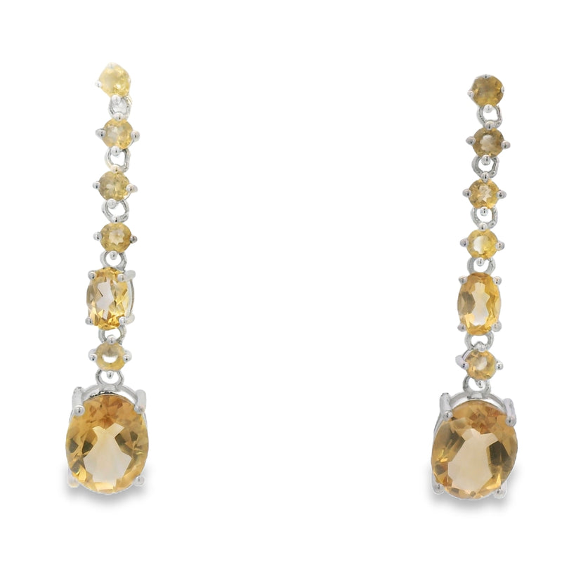 Arete Largo de Piedra Natural Ovalo Amatista