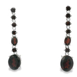 Arete Largo de Piedra Natural Ovalo Amatista