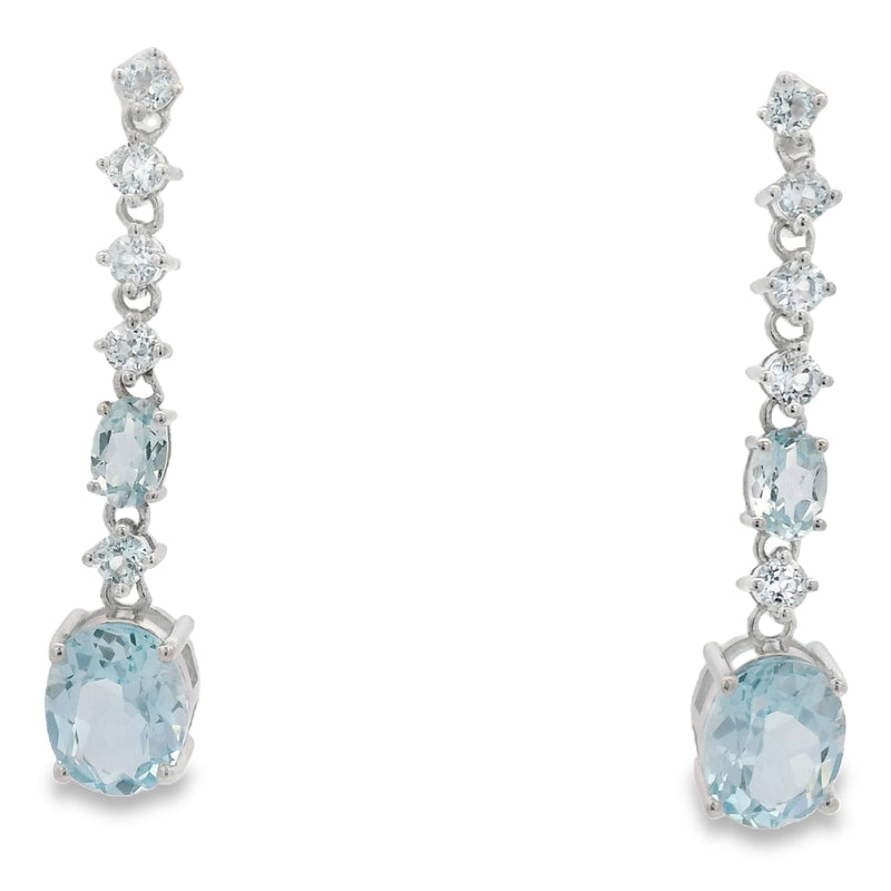 Arete Largo de Piedra Natural Ovalo Amatista